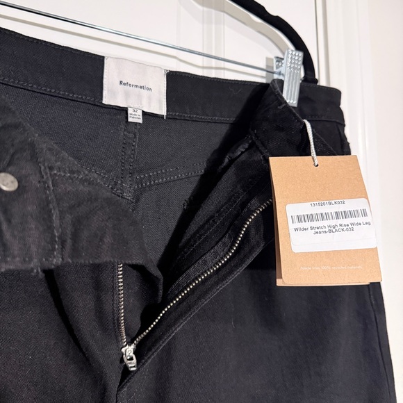 Reformation Wilder Stretch High Rise Wide Leg Jeans NWT in Black Size 32 - Picture 2 of 7